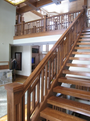 Contemporary Craftsman Balusters and Stair