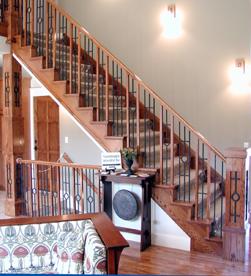 Wood and Wrought Iron Baluster Combination