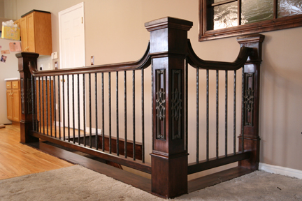 Wood and Wrought Iron Balustrade Design